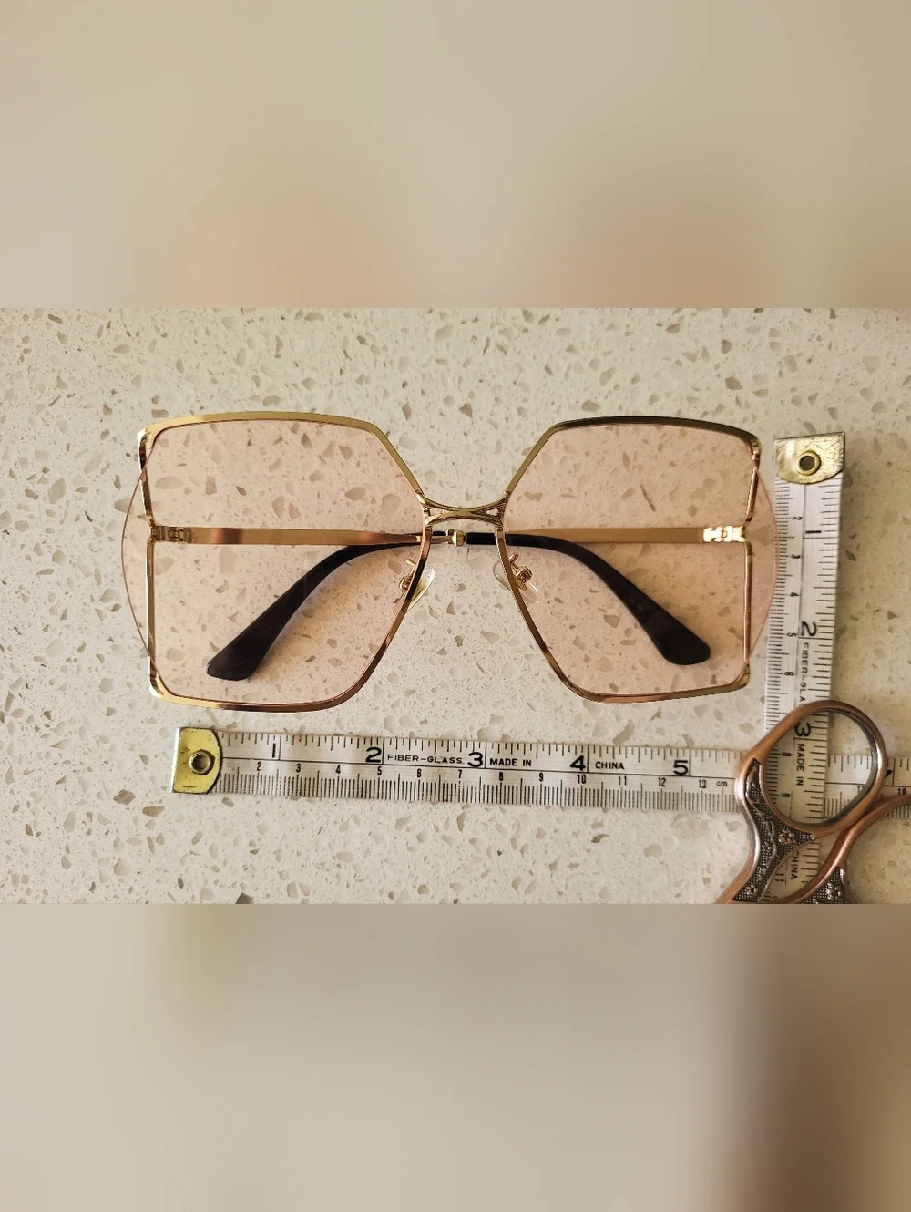Oversized Square Sunglasses Hollow Lens Vintage Inspired